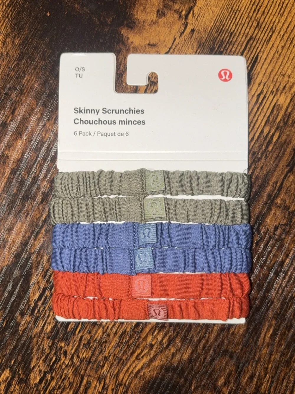 lululemon athletica Skinny Scrunchies 6-Pack in Olive, Blue, Rust